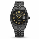 Relógio masculino all black estilo Blackout Gold com mostrador colmeia e detalhes em dourado